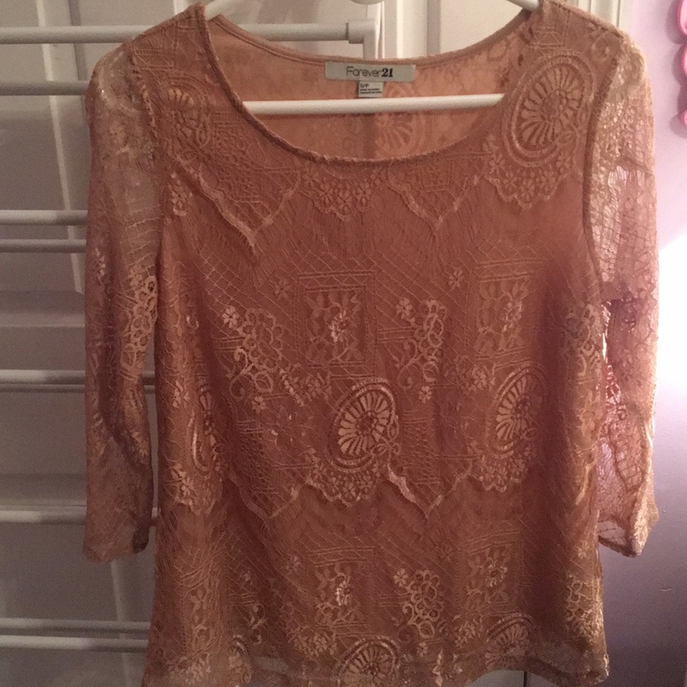 Lace Overlay Blouse